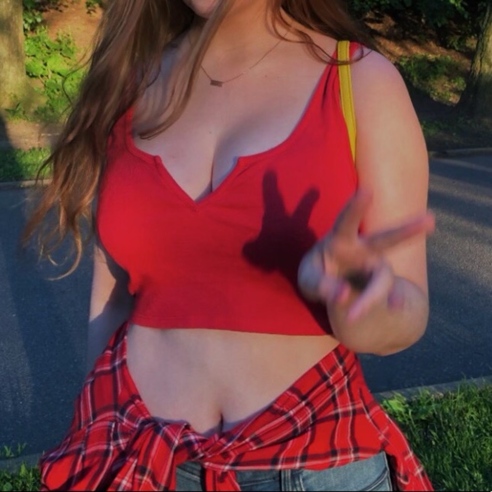 Brandy Melville Red Crop Top
